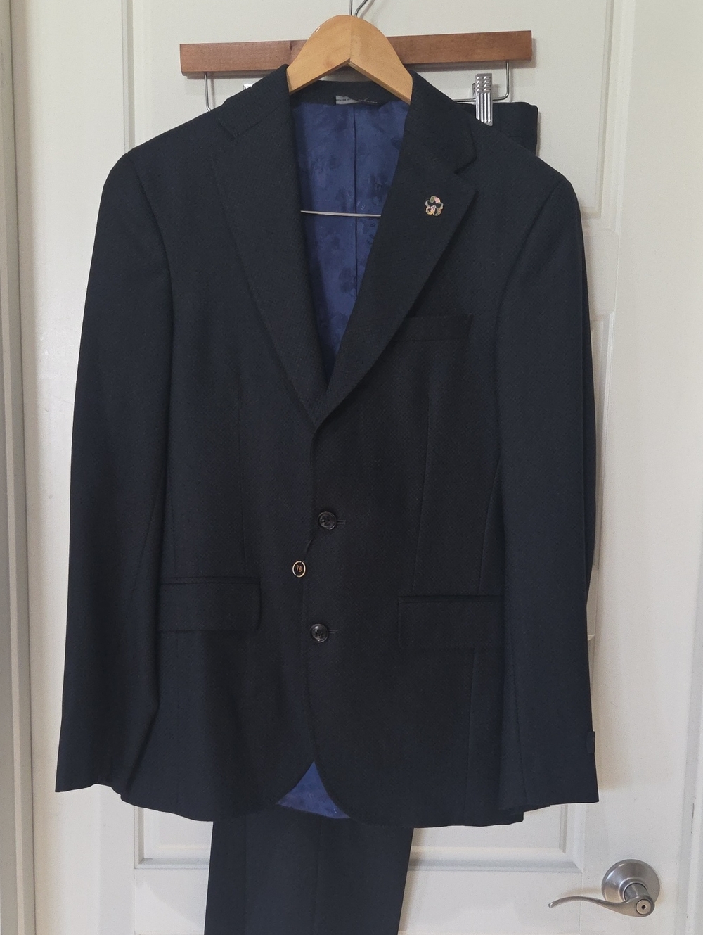 Ted Baker London Roger Italian Wool Navy Suit 38R 31R